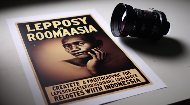 alt_text: Poster “Kusta di Rumania” menunjukkan peringatan terkait kusta di Indonesia.