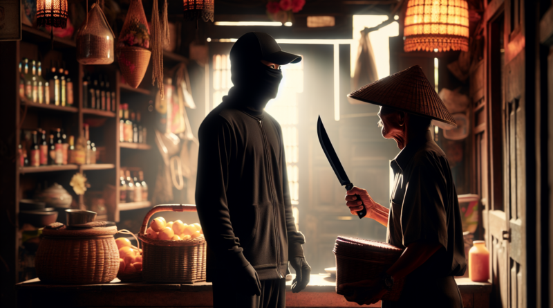 alt_text: Insiden golok mengancam di toko kelontong, menyoroti meningkatnya kejahatan setempat.