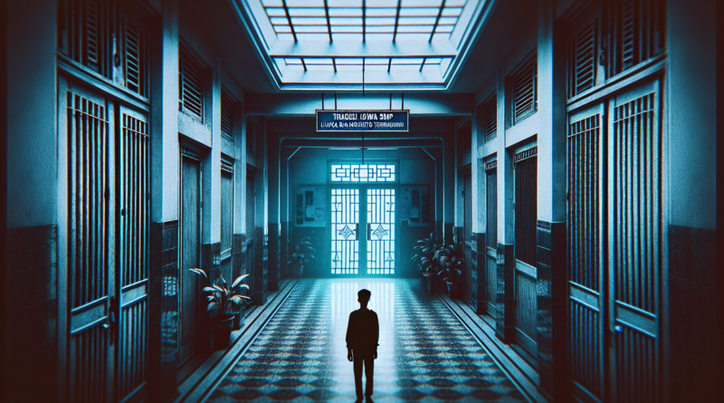 alt_text: Siswa SMP sedih, menyimpan luka batin dari insiden misterius dan motif tersembunyi.