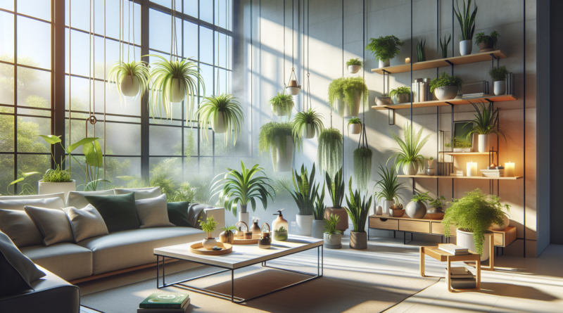 alt_text: Tanaman Spider Plant hijau subur, ideal untuk meningkatkan kualitas udara dalam rumah.