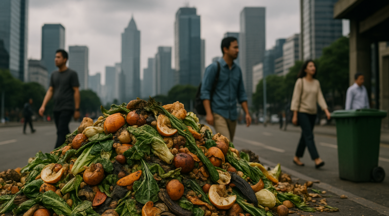 alt_text: Sampah organik membusuk, menghasilkan gas metana yang mempercepat perubahan iklim.