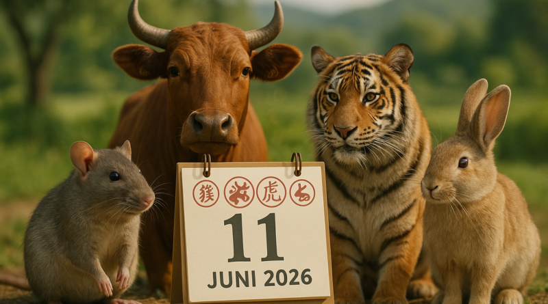 "Ramalan shio 11 Juni 2026 yang lengkap untuk semua tanda zodiak Cina." Output ini bernama "alt_text".