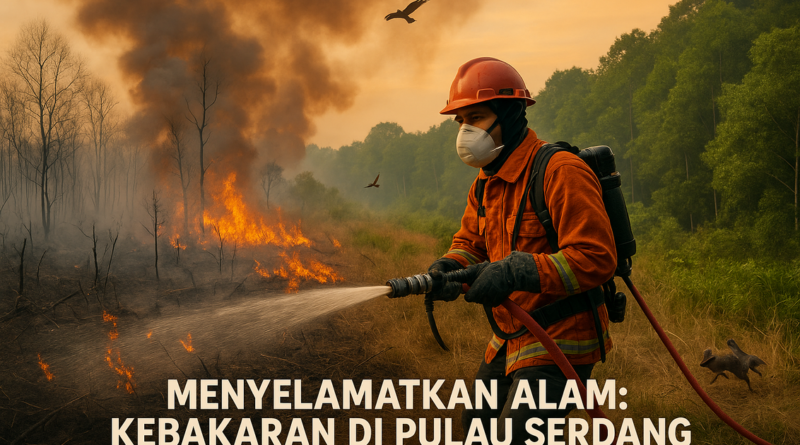 alt_text: Seorang ahli memantau tingkat kebakaran lahan gambut di Riau menggunakan sensor dan alat khusus.